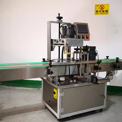 Máquina taponadora de rosca automática neumática para botellas de plástico de vidrio