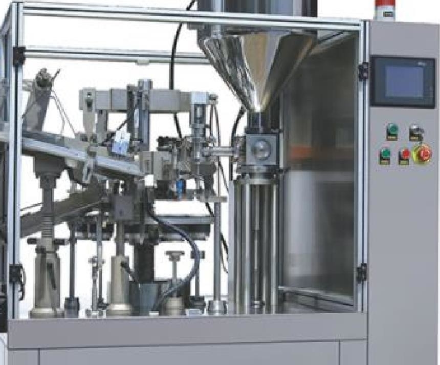 Máquina de llenado y sellado de tubos controlada por PLC 20-60pcs/min Consumo de aire 0,3m3/min